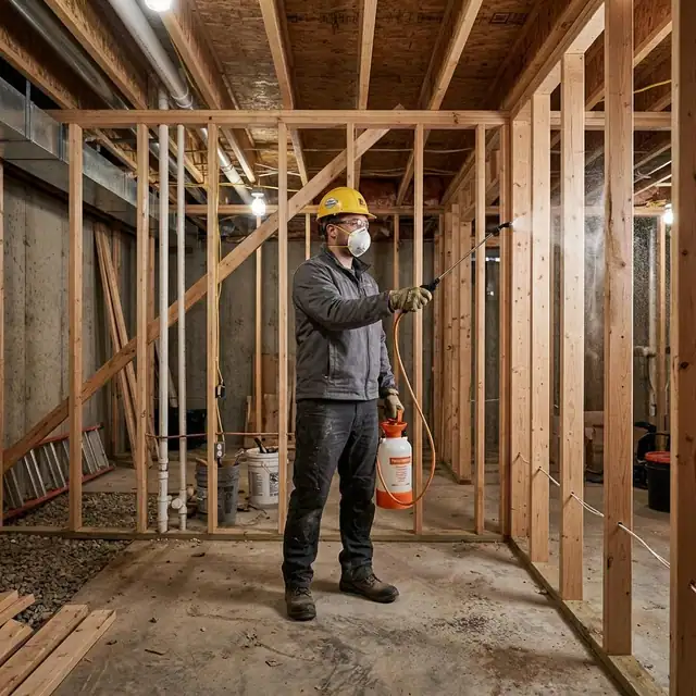 Antimicrobial Mold Treatment service example in a Boston property