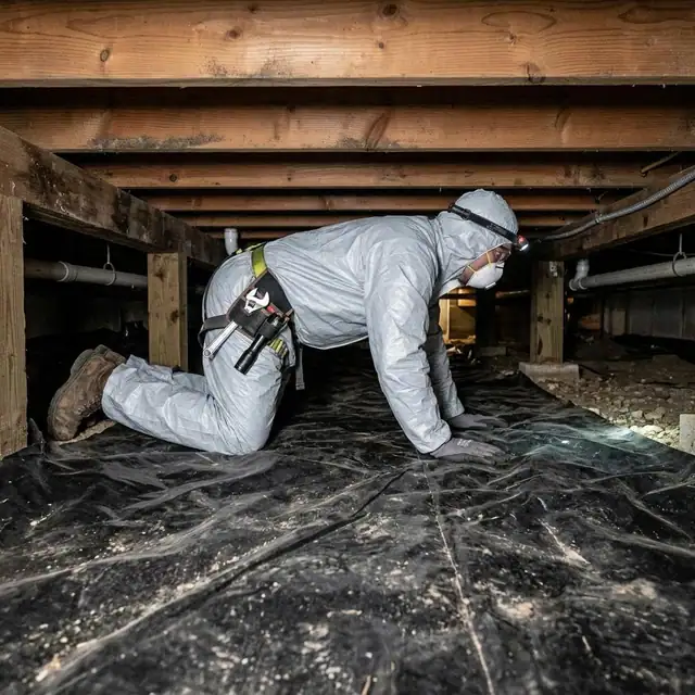 Crawl Space Mold Remediation service example in a Boston property