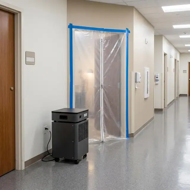 Healthcare Facility Mold Remediation service example in a Boston property