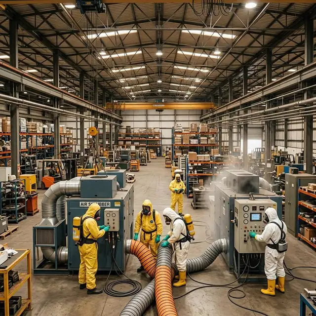Industrial Mold Remediation service example in a Boston property