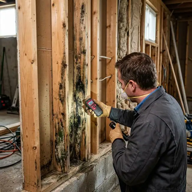 Wood Framing Mold Removal service example in a Boston property